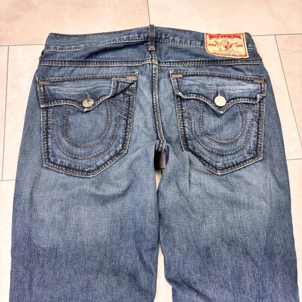True Religion Ricky Giant Big T World Tour Jeans Made USA Size 34 Y2K